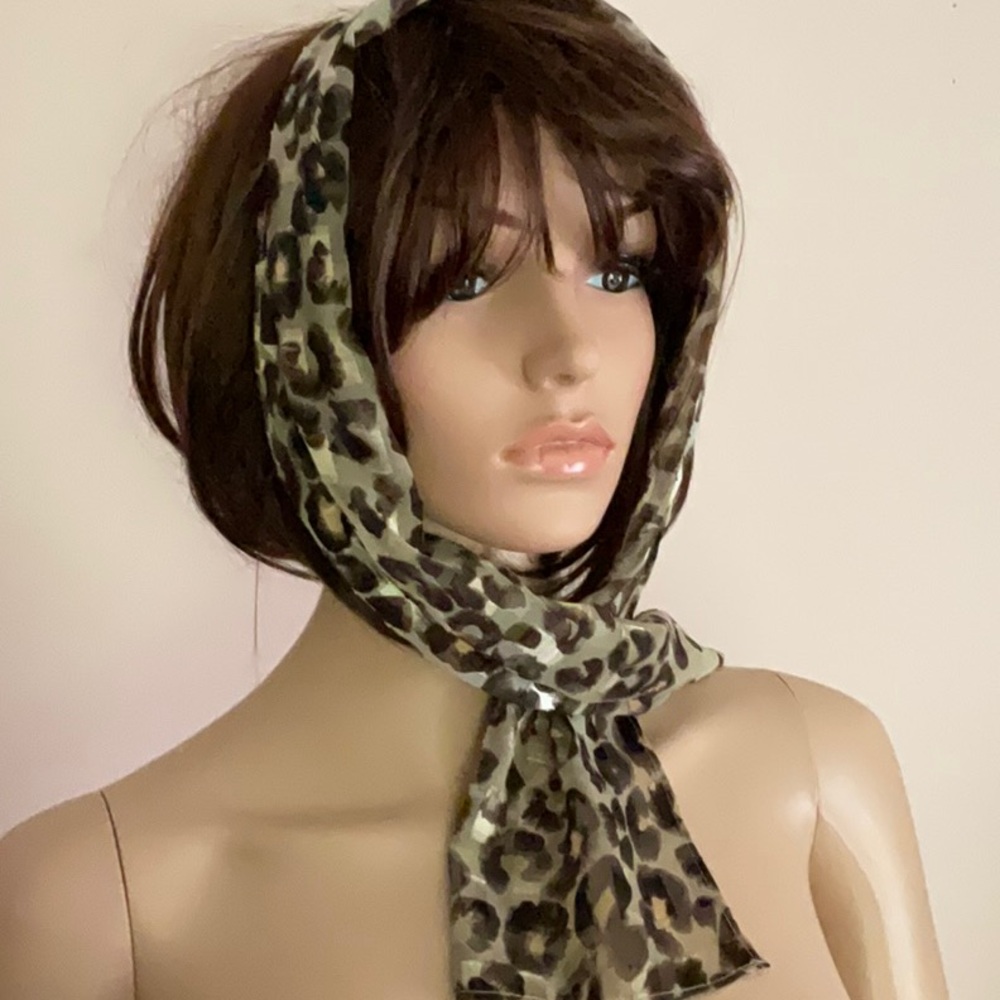 Vintage Leopard Print Scarf Narrow